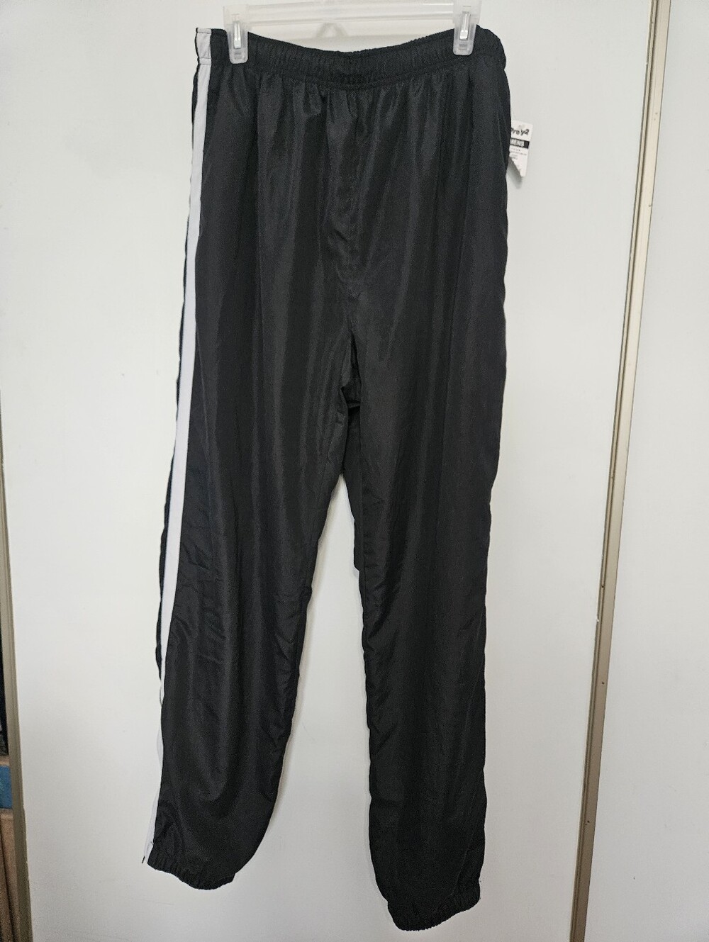 Men's Black Track Joggers with White Side Stripe